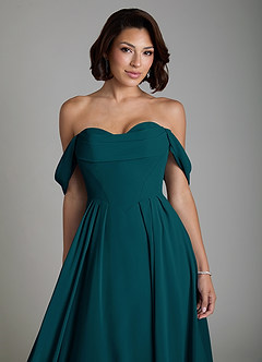 Azazie Loisa Brautjungfernkleider Wandelbar A-Linie Korsett Chiffon Kleid Kiefer image5