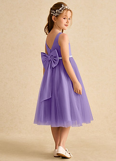 Azazie Firefly vestidos de niña de las flores Vestido de Tahití de Satin Mate de Corte En A con Lazo image3