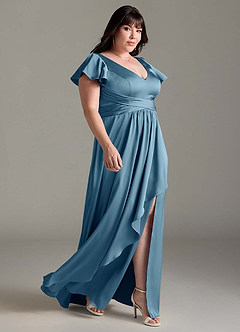 Azazie Omari Bridesmaid Dresses Bermuda A-Line Stretch Satin Dress image11