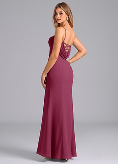 Azazie Wynni Bridesmaid Dresses Mulberry Mermaid Corset Chiffon Dress image5