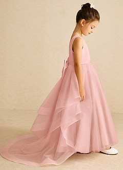 Azazie Pumpkin Flower Girl Dresses Rosette A-Line Convertible Tulle Dress image3