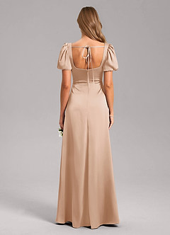 Azazie Fyona Brautjungfernkleider A-Linie Plissee Stretch-Satin Kleid Englisches Rosa image2