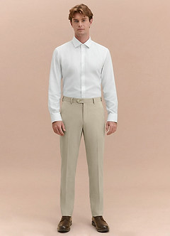 front Vincent Ivory Structured High Stretch Dress Pants