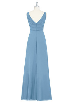 Azazie Julianna Jurken voor bruidsmeisjes Jurk van Chiffon met A-Lijn Staal Blauw image7