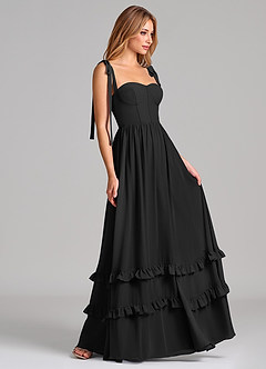 Azazie Anastacia 신부 들러리 드레스 A라인 스윗하트 네크라인 쉬폰 바닥 길이 드레스 image3