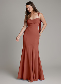 Azazie Carlotta Bridesmaid Dresses Auburn Mermaid Sweetheart Neckline Chiffon Dress image5