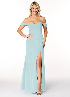 Azazie Joretta Bridesmaid Dresses Sea Glass A-Line Sweetheart Neckline Chiffon Convertible Dress image1