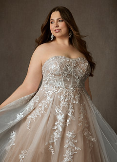 Azazie Keri Suknie ślubne Suknia balowa Bez ramiączek Sznurówka Pociąg sądowy Sukienka image17