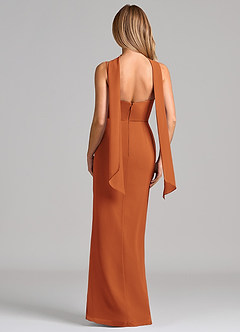 Azazie Calandra 신부 들러리 드레스 쉬스 주름진 쉬폰 바닥 길이 드레스 image2