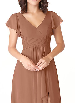 Azazie Omari Bridesmaid Dresses Bronzer A-Line Chiffon Dress image5