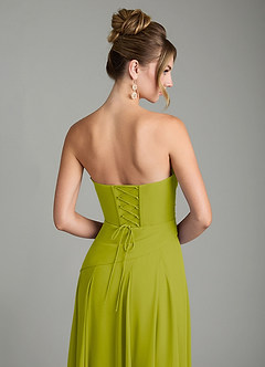 Azazie Gabriela Bridesmaid Dresses Lemongrass A-Line Corset Chiffon Dress image11