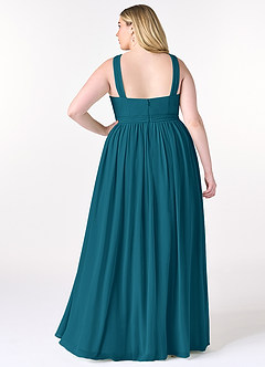 Azazie Elvira Bridesmaid Dresses Ink Blue A-Line Pleated Chiffon Dress image8