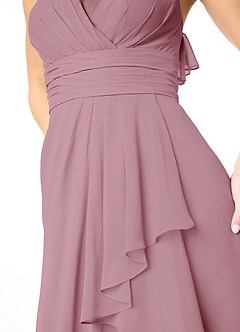 Azazie Aviv Bridesmaid Dresses Vintage Mauve A-Line Pleated Chiffon Dress image4