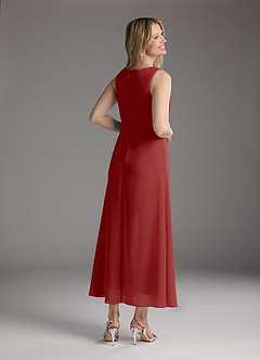 Azazie Anitta Mother of the Bride Dresses Rust Jumpsuit/Pantsuit Pleated Stretch Crepe Dress image5