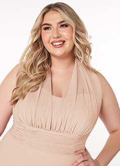 Azazie Fifi Bridesmaid Dresses English Rose A-Line Strapless Chiffon Convertible Dress image30