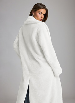 front Maxi Faux Fur Full-Length Coat