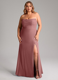 Azazie Saige Bridesmaid Dresses Desert Rose A-Line Off the Shoulder Chiffon Convertible Dress image16