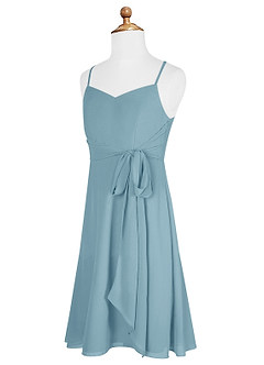 Azazie Doll Junior Amethyst A-Line Bow Chiffon Dress image7