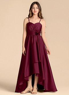 Azazie Catalina Junior Vestido de Mora de Satén Elástico de Corte en A con Escote de Corazón image1