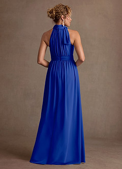 Azazie Antoinette Mother of the Bride Dresses Royal Blue A-Line Pleated Chiffon Dress image2