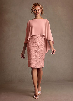 Azazie Meridian Abiti per la Madre della Sposa Abito Tubino in Pizzo Plissettato Rosetta image1