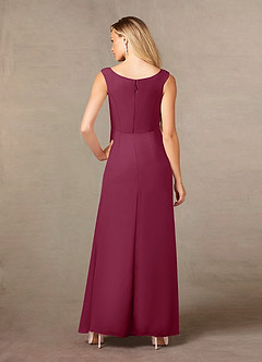Azazie Yarrow Mother of the Bride Dresses Mulberry A-Line Pleated Chiffon Dress image2