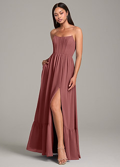 Azazie Kailee Bridesmaid Dresses Amethyst A-Line with Pockets Chiffon Dress image4