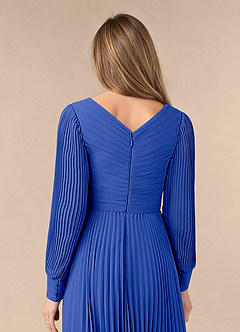 Azazie Zina Mother of the Bride Dresses Royal Blue A-Line Pleated Chiffon Dress image6