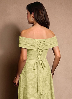 Azazie New Britain Mother of the Bride Dresses Lemon Sorbet A-Line Pleated Floral Burnout Dress image7