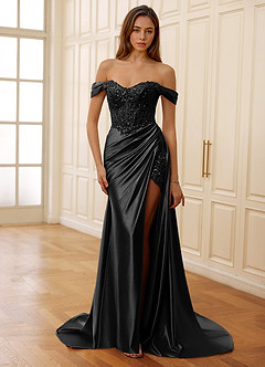 Rowane Black Corset Rhinestone Sheer Lace Prom Dress image5