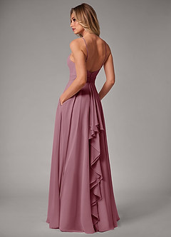 Azazie Amalia Bridesmaid Dresses Vintage Mauve A-Line Pleated Chiffon Dress image2