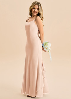 Azazie Lioren Junior English Rose Mermaid Bow Chiffon Dress image2