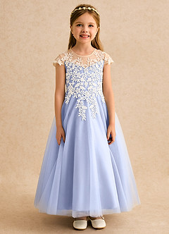 Azazie Dandelion Robe Demoiselle D'honneur Fillette Robe Princesse en Dentelle Eis image4