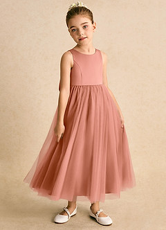 Azazie Solia Flower Girl Dresses MAI TAI Ball-Gown Bow Tulle Dress image4