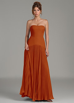 Azazie Yuliana Bridesmaid Dresses Paprika A-Line Strapless Chiffon Dress image6