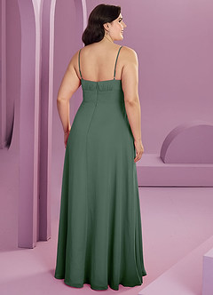 Barbie ♥ Azazie Bridesmaid Dresses Eucalyptus A-Line with Pockets Chiffon Dress image8