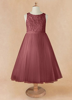 Azazie Calla Flower Girl Dresses Amethyst Ball-Gown Lace Tulle Dress image7