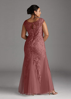 Azazie Melena Mother of the Bride Dresses Desert Rose Mermaid Lace Tulle Dress image8