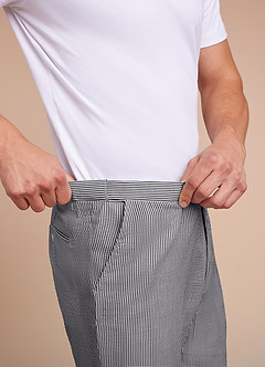 front Gavin Grey Striped Seersucker Trousers Suit