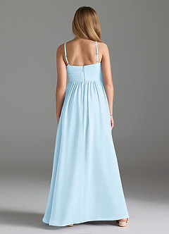 Azazie Alia Junior Jurk van Chiffon met A-Lijn Geplooid Hemelsblauw image2