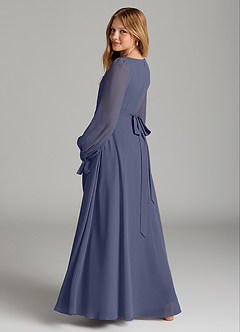 Azazie Leonia Junior Stormy A-Line with Pockets Chiffon Dress image2