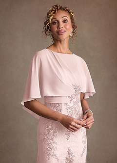 Azazie Amrita Mother of the Bride Dresses Blushing Pink Mermaid Lace Chiffon Dress image5