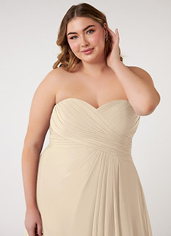 Azazie Arabella Allure Robes de demoiselle d'honneur Robe Trapèze Convertible en Mousseline de soie Encolure en Forme de Cœur Champagne image18