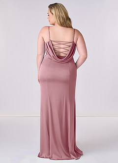 Barbie ♥ Azazie Brudtärnklänningar Klänning av Sjöjungfru i Stretch Satin Korsett Vintage Mauve image7