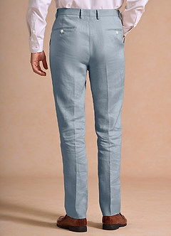front Harrison Blu Polveroso Pantaloni eleganti in lino 100%