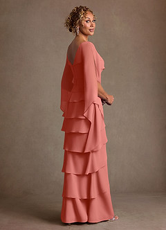 Azazie Arabinda Suknie dla Matki Panny Młodej Osłona Marszczony Szyfon Długość podłogi Sukienka image2