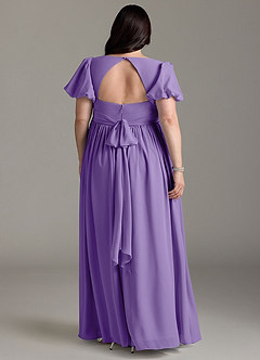 Azazie Madisynn Maternity Bridesmaid Dresses Bow Chiffon Floor-Length Dress image6