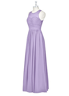 Azazie Nina Bridesmaid Dresses Lilac A-Line Pleated Chiffon Dress image8