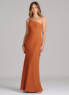 Azazie Monroe Suknie dla druhen Osłona Jedno ramię Szyfon Do ziemi Sukienka image1