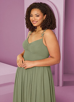 Barbie ♥ Azazie Bridesmaid Dresses Pistachio A-Line Pleated Chiffon Dress image14